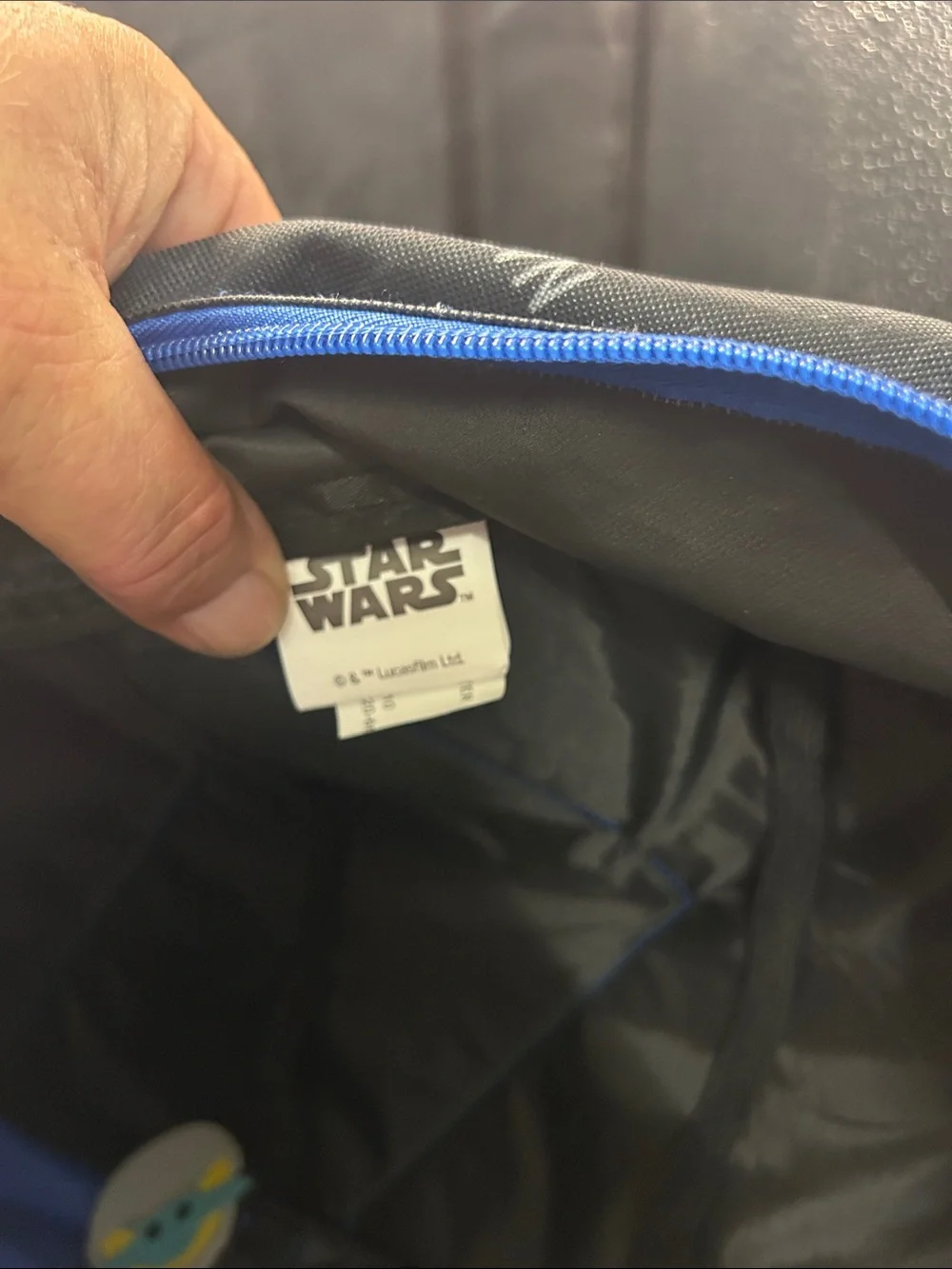 Star Wars The Mandalorian Blue Kids Backpack with Grogu Front Pocket